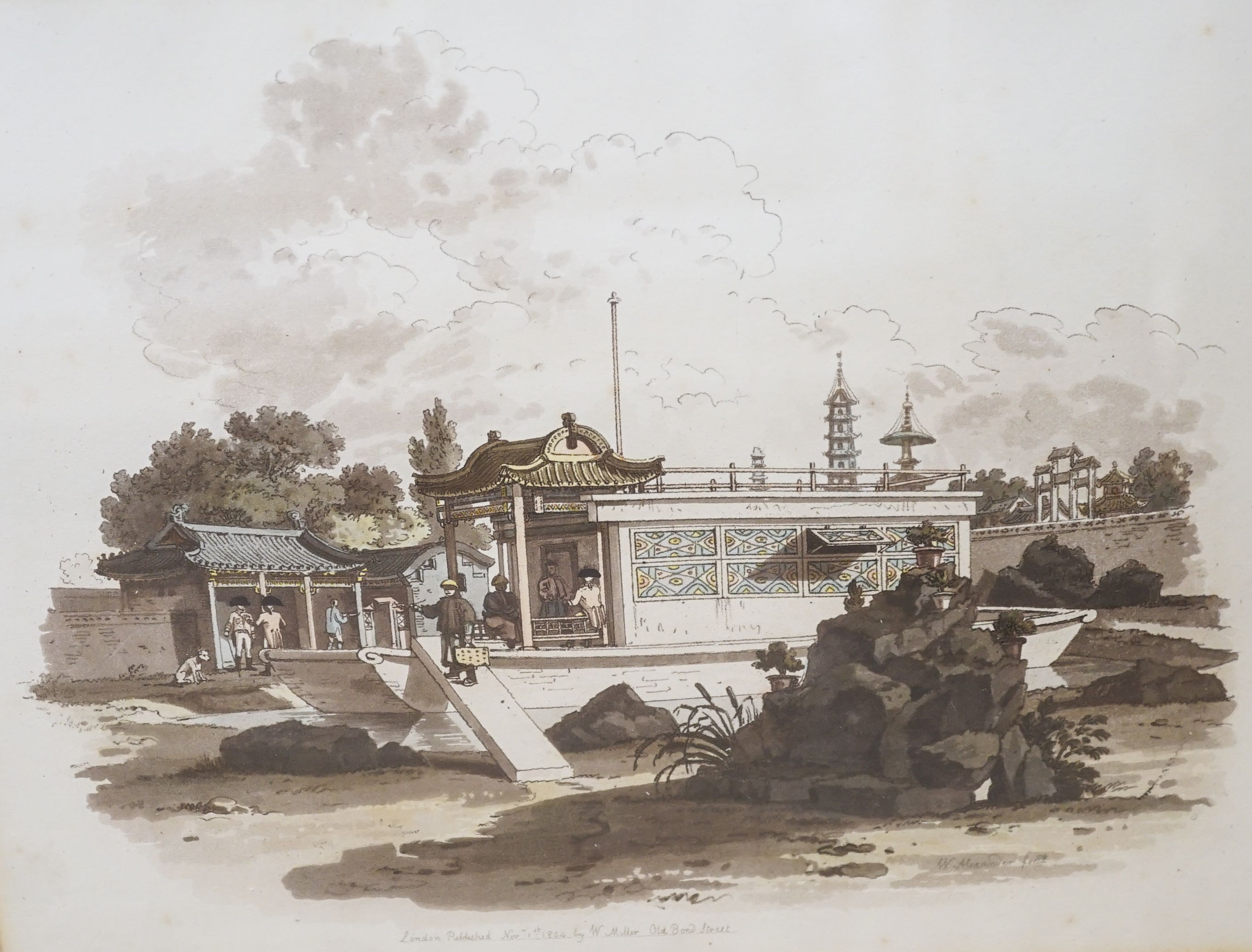 After William Alexander, six coloured lithographs, Views of China, approx. 24 x 31cm